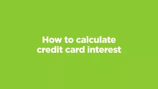 How to calculate credit card interest