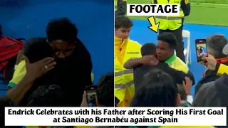 😍 Endrick Celebrates with his Father after Scoring His First Goal at Santiago Bernabéu against Spain