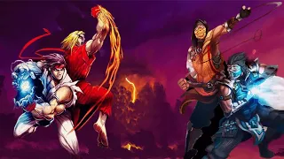 Ryu & Ken VS Sub-Zero & Scorpion - Scorpion fatality Ryu?
