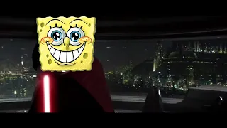 I AM THE SENATE scene except Palpatine is SPONGEBOB!