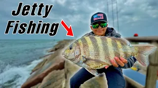 Spring Time JETTY Fishing For Delicious Fish! Packery Channel Jetty