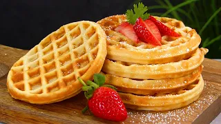 Perfect Homemade Waffles just in 5 minutes | Best Waffles recipe by Tiffin Box, Easy quick breakfast