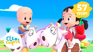 La vaca Lola y más canciones infantiles con Cleo y Cuquín | Familia Telerin