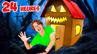 24 HEURES DANS UNE MAISON FANTÔME EN CARTON !