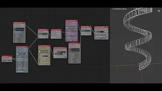 [Noding] procedural helical staircase - blender animation nodes; preset-workflow