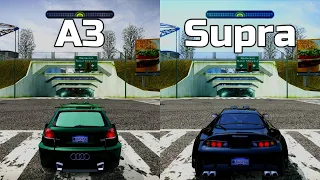 NFS Most Wanted: Audi A3 3.2 Quattro vs Toyota Supra - Drag Race
