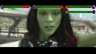 Star-Lord vs. Gamora vs. Rocket & Groot with healthbars (Edited By @GabrielDietrichson)