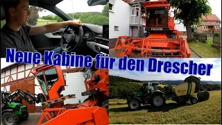 Hessen-Farmvlog #66 Der Fahr Mähdrescher bekommt eine Kabine.