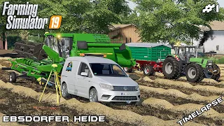 Harvest with John Deer W330 and Deutz AgroStar | Ebsdorfer Heide | Farming Simulator 19 | Episode 1