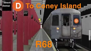 OpenBVE: R68 D Train from Norwood-205 Street To Coney Island Stillwell Avenue