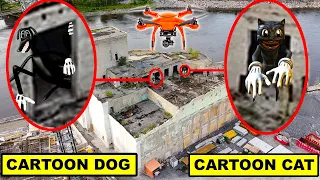 YOU WONT BELIEVE WHAT MY DRONE CAUGHT AT ABANDONED MALL | DRONE CAUGHT CARTOON CAT & CARTOON DOG