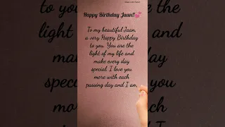 Heart touching birthday wishes for love #happybirthday #jaan #love #shorts