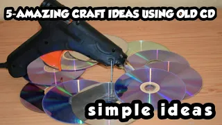 5-AMAZING CRAFT IDEAS USING OLD CD|RECYCLING IDEAS USING CD|WASTE MATERIAL CRAFT|SIMPLE CRAFT IDEAS|