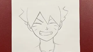 Easy anime drawing | how to draw Boruto Uzumaki step-by-step