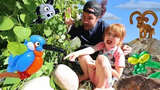 BALLOON ANiMAL ZOO!!  Doctor Adley’s Pet Daycare!  Transfer baby balloons to the backyard routine