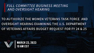 Full Committee Business Meeting and Oversight Hearing