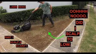 HOW TO RENOVATE A COUCH/BERMUDA LAWN.....PART 1. SCALP & SCARIFY.