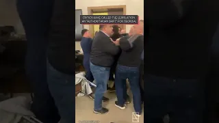 Brawl breaks out in Georgian Parliament as ministers and protesters.