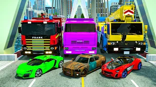 Fire Truck, Dump Truck, JCB Crane, Traffic Situation | Wheel City Heroes(WCH) Police Truck Cartoon
