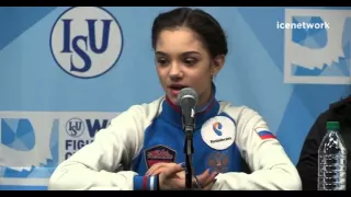 Evgenia Medvedeva - press-conference after SP Worlds 2016 (full)