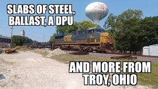 Ballast and steel rolling through Troy, Ohio! We got a DPU and JawTooth too!