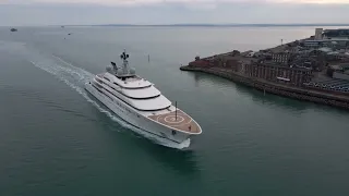 Portsmouth Harbour - Super yacht Opera and Spirit of Discovery (KHM Mix)