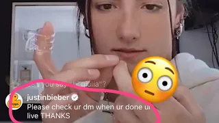 Charli d’amelio goes live on Instagram and Justin Bieber slides in her dm’s