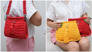 Beautiful crocheted handbag in 2 hours. A lesson for beginners