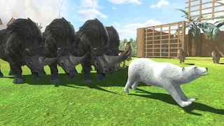 Run Away from Woolly Rhino - Animal Revolt Battle Simulator