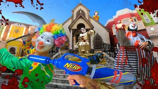 Nerf War in Japan | Clown Extermination ( POV / nerf first person shooter )