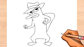 How to Draw Perry the Platypus from Phineas and Ferb easy - Drawing Step by Step