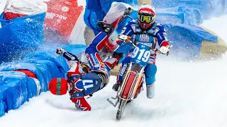 Ужасное падение Ивана Хужина | Чемпионат Мира по мотогонкам на льду 2022, Тольятти