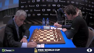 Magnus Carlsen vs Ivancuk GAME 2 FIDE Chess World Cup Final 2023