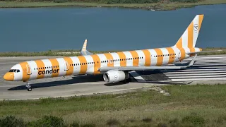 Corfu Airport Planespotting in 4K. Low arrivals and close up departures Summer 2023 Part 1