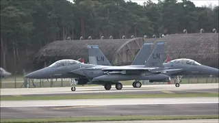 RAF Lakenheath, 13th February 2024. 10x F-15Es & 18x F-35A Lightnings. 2x A-4 Sky Hawks change over.