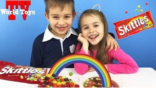 ЧЕЛЛЕНДЖ РАДУГА ИЗ СКИТЛС от Арины и Ростислава  Rainbow skittles challenge