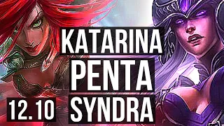 KATARINA vs SYNDRA (MID) | Penta, Legendary, 400+ games, 24/5/3 | EUW Grandmaster | 12.10