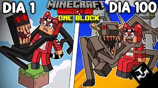 👹Sobreviví 100 DÍAS en un SOLO BLOQUE con DWELLERS en Minecraft HARDCORE!