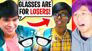 Student Breaks Nerd's Eye Glasses!? (LANKYBOX REACTION!) *ENDING IS SHOCKING*