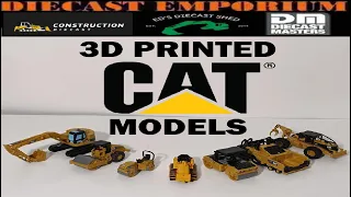 Collection of HO Scale Caterpillar Cat 3D Printed Models (Skidder, Excavator, Paver, Roller, & More)