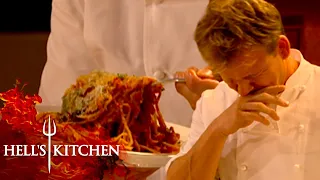 Gordon RIPPING Into Food For The First Time On Hell's Kitchen