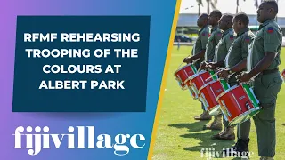 RFMF rehearsing trooping of the colours at Albert Park