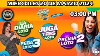 Sorteo 03 PM Loto Honduras, La Diaria, Pega 3, Premia 2, MIÉRCOLES 20 de marzo 2024 |✅🥇🔥💰