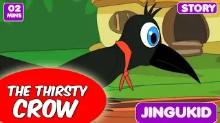 Aesops Fables Cartoon Video - The Thirsty Crow | Animated Story for Kids | Moral Videos For Children