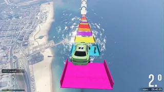 MEGA RAMPA IMPOSIBLE EXTREMA DE COLORES GTA V ONLINE!!!!!!