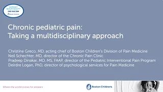 Chronic pediatric pain: Taking a multidisciplinary approach