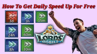 Lords Mobile - How To Get Daily Speed Up For Free | Happy4ever