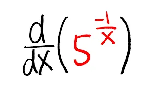 derivative of 5^(-1/x), chain rule, calculus 1 tutorial