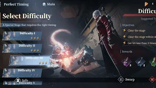 Devil may cry Mobile - Peak of combat _ Perfect Timing : Difficulty 3