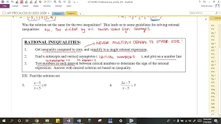 17 2.6 Notes Rational Equations and Inequalities